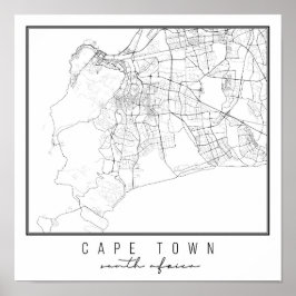 Poster Cape Town South Africa Street Map