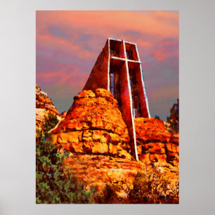 Poster "Capela de "arte Sedona " da cruz santamente"