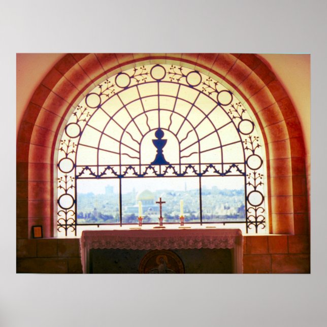 Poster Capela de Jerusalém "Dominus Flevit", Monte de Aze (Frente)