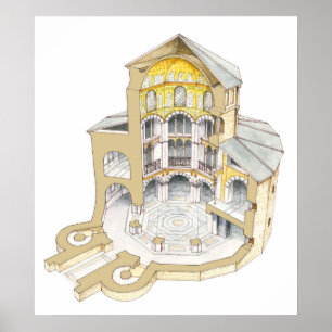 Pôster Capela de Palatine. Aix-la-Chapelle. Alemanha