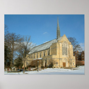 Poster Capela Harbison em inverno na Grove City College
