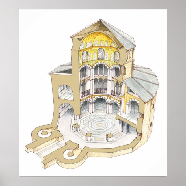 Pôster Capela Palatina. Aachen. Alemanha (Frente)