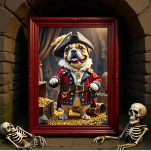 Poster Capitã do Pirata do Bulldog Francês
