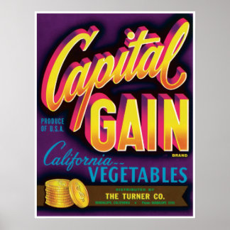 Poster Capital Gain Guadalupe Vegetais da Califórnia Dour