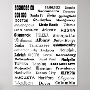 Poster Capitals of the USA