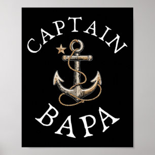Poster Capitão Bapa Barco Vela Navegação Âncora Vintage F