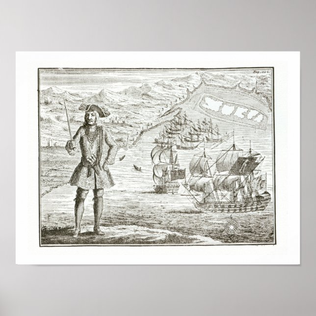 Pôster Capitão Bartholomew Roberts (1682-1722) com dois s (Frente)