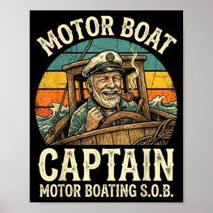Poster capitão de barco a motor
