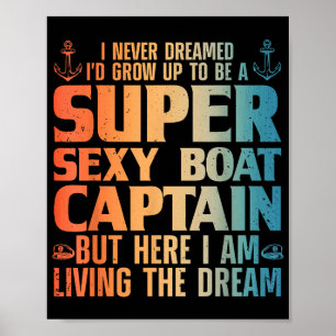 Poster Capitão de Barco Legal Para Homens Mulheres Vela P