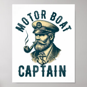 Poster Capitão de lancha para proprietário de barco Capit