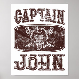 Poster Capitão de Vintage John Personalizado Pirate Ponto