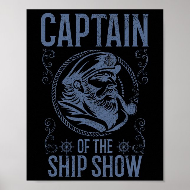 Poster Capitão do barco engraçado de barco 1  (Frente)