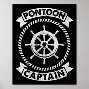 Poster Capitão do Pontão Presentes de Barco para Homens e