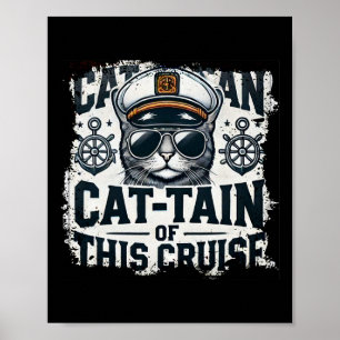 Poster Capitão Gatinho do Kit de Férias Marítimas do Navi