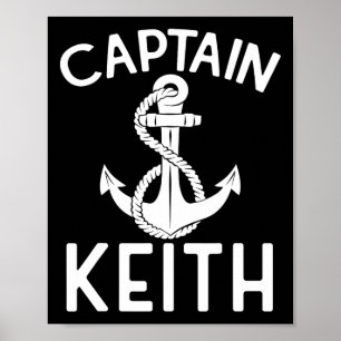 Poster Capitão Keith Boat Ship Anchor Barco Yacht