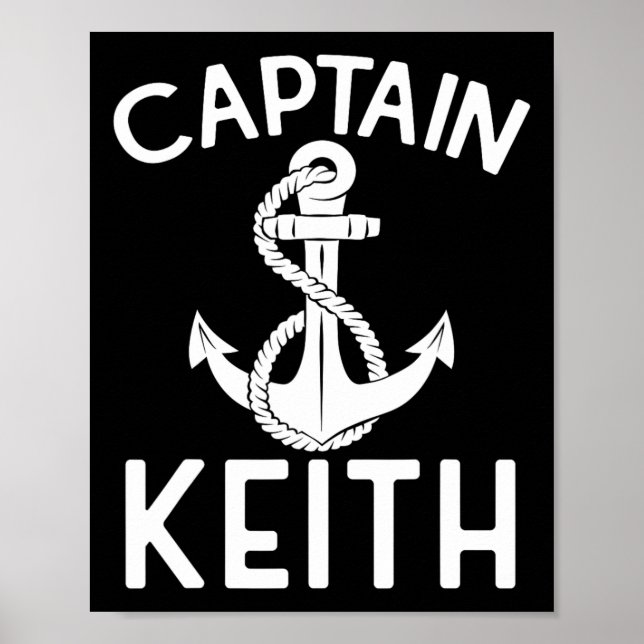 Poster Capitão Keith Boat Ship Anchor Barco Yacht (Frente)