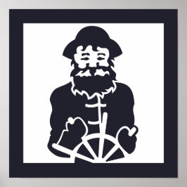 Poster CAPITÃO náutico no mar |