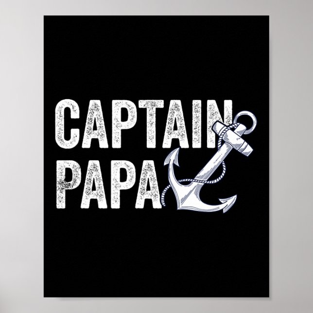 Poster Capitão Papa Pontoon Presente Lago Marinheiro Barc (Frente)