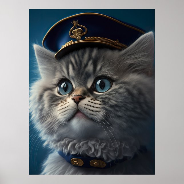 Poster Capitão Piloto Kitten (Frente)