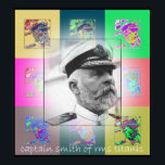 Poster Capitão Pop de Arte Smith do RMS Titanic<br><div class="desc">O Capitão Smith parecia exatamente como o Capitão de um navio excelente deveria ser. Ele também era carismático. A primeira viagem de Titanic era ser sua última tarefa antes de se aposentar. Como se descobriu,  é claro,  foi sua última tarefa,  e como capitães devem,  ele foi com sua nave.</div>