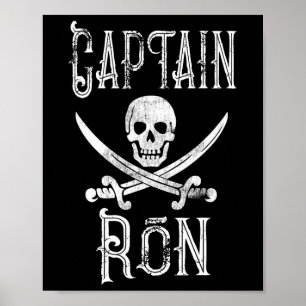 Poster Capitão Ron Personalizado Vintage Pirata Barco