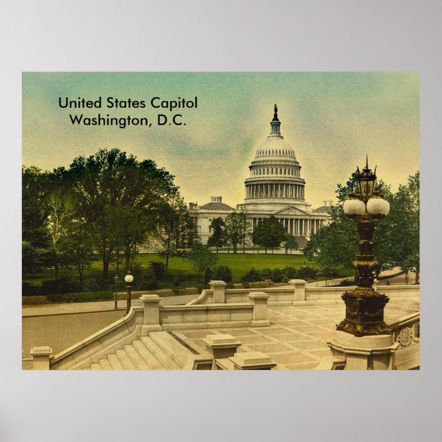 Pôster Capitol dos Estados Unidos a partir das Escadas da (Frente)