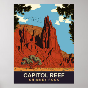 Poster Capitol Reef, Chimney Rock, Viagem