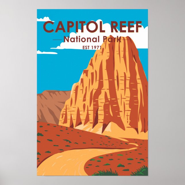Poster Capitol Reef National Park Cathedral Valley Loop  (Frente)