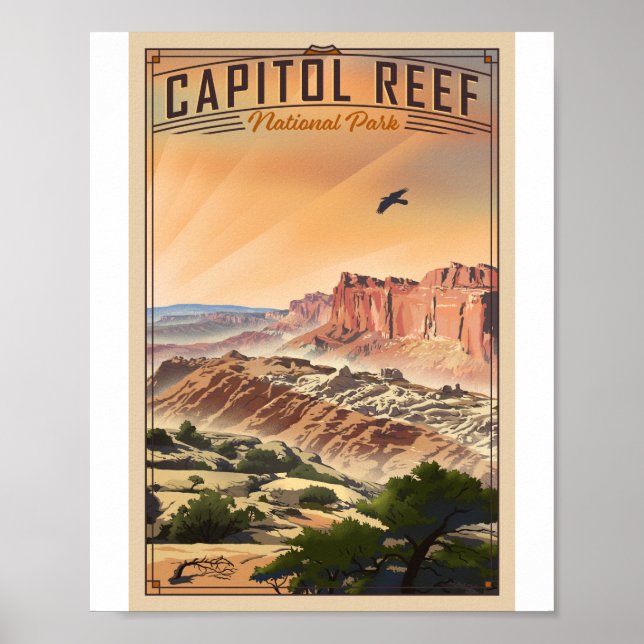 Poster Capitol Reef National Park Litho Trabalho de arte  (Frente)