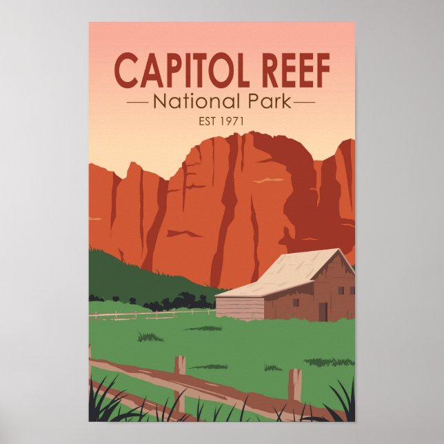 Poster Capitol Reef National Park Ranch Vintage (Frente)