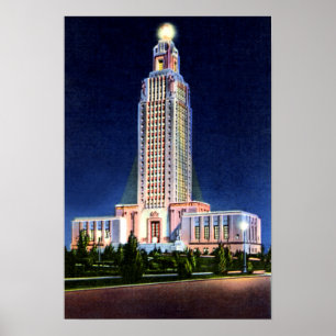 Poster Capitólio do estado de Baton Rouge Louisiana na