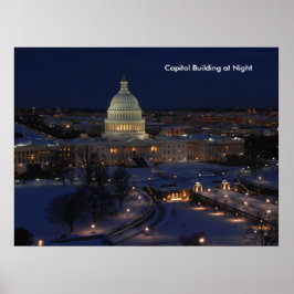 Pôster Capitólio dos Estados Unidos à noite