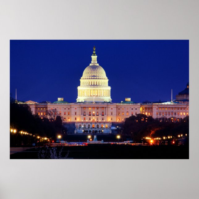 Pôster Capitólio dos Estados Unidos em Washington DC em D (Frente)