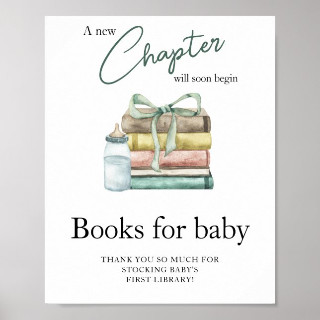 Poster Capítulo de aquarela para chá de bebê - Livros par (Frente)