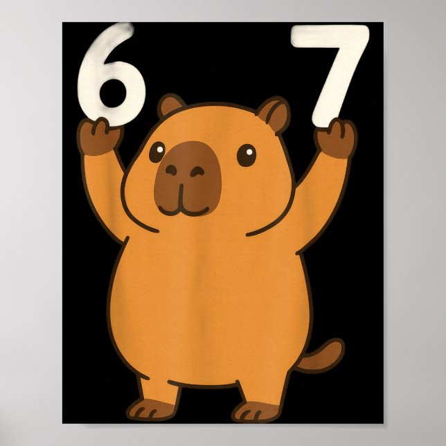 Poster Capivara 67 Meme Seis Sete Engraçado  (Frente)