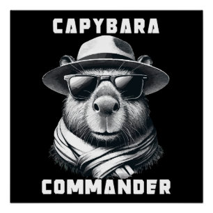Pôster Capivara Com Óculos De Sol Capy Comandante