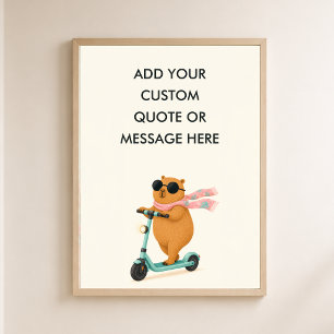 Poster Capivara de Patinete Personalizada - Crie Sua Próp