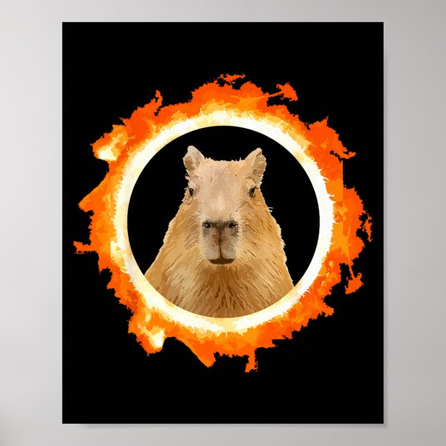 Poster Capivara Eclipse Meme Solar Animal Engraçado (Frente)
