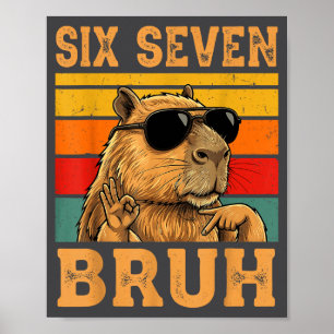 Poster Capivara Engraçada 67 Meme Seis Sete Bruh Garotos
