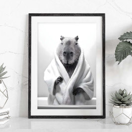 Poster Capivara numa banheira