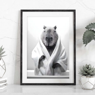 Poster Capivara numa banheira