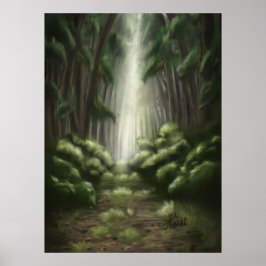 Poster Capoia Encantada: Floresta Verde Escura e Þykk