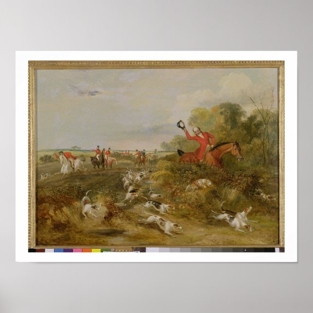 Pôster Capping on Hounds, Solteiro Hall, 1836 (óleo em c (Frente)