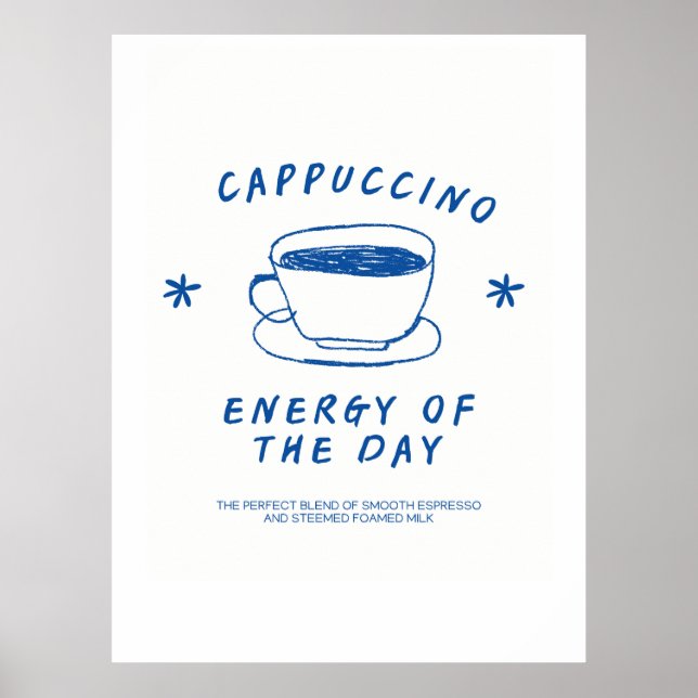 Poster Cappucccino Café poster| Engraçado Presente no Caf (Frente)