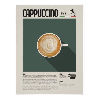 Pôster Cappuccino Coffee Cup Poster