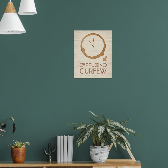 Poster Cappuccino Curfew – 11AM Coffee Art Print (Sala de Estar 1)