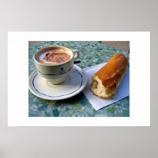 Pôster Cappuccino e Baguette (Frente)