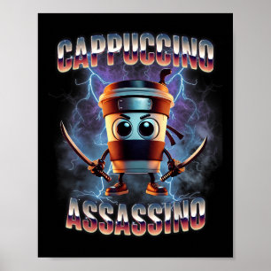 Poster Cappuccino Ino Brainrot Memória Italiana