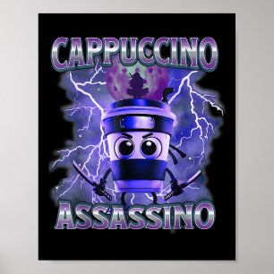 Poster Cappuccino Ino Café Amante Do Brainrot Memória Ita
