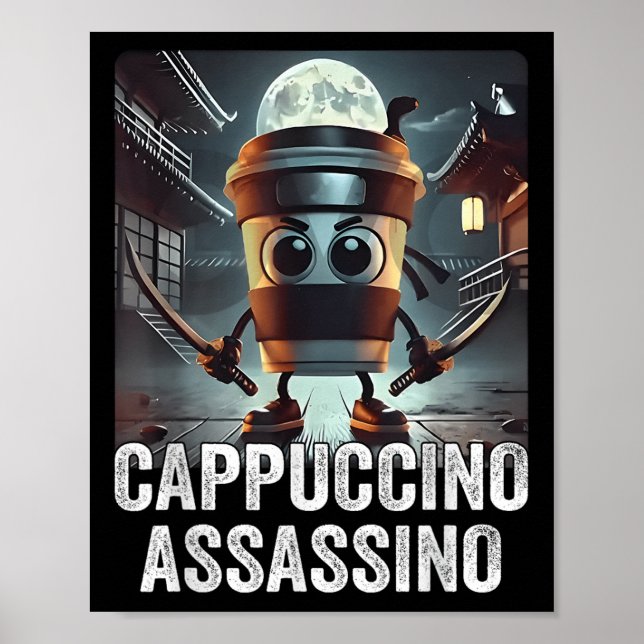 Poster Cappuccino Ino, Memória Do Brainrot Italiano, Espr (Frente)